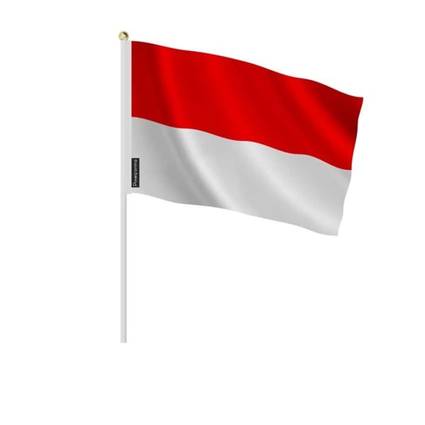 Mini-flaggor – Indonesien – 14 x 21 cm – Att Hålla i Handen – Polyester - 100 stycken – Pixelforma
