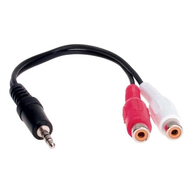 Ljudkabel Jack 3,5 mm - Universell - RCA-kontakt - Svart färg