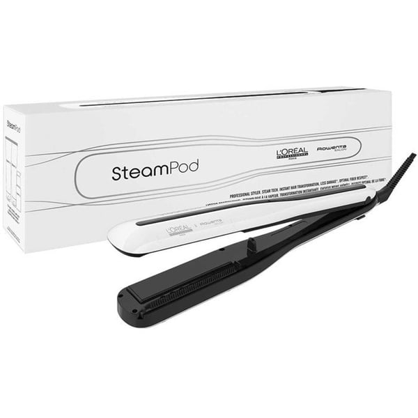 Professionell ångplattång - L’ORÉAL PROFESSIONNEL - SteamPod 3 - Kontinuerlig ångflöde - Vågigt resultat utan ansträngning - Vit/svart