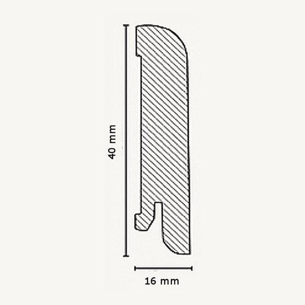PROVISTON Fanerad träsockel 16 x 40 x 2500 mm Ek 12,5 meter | 5 stycken