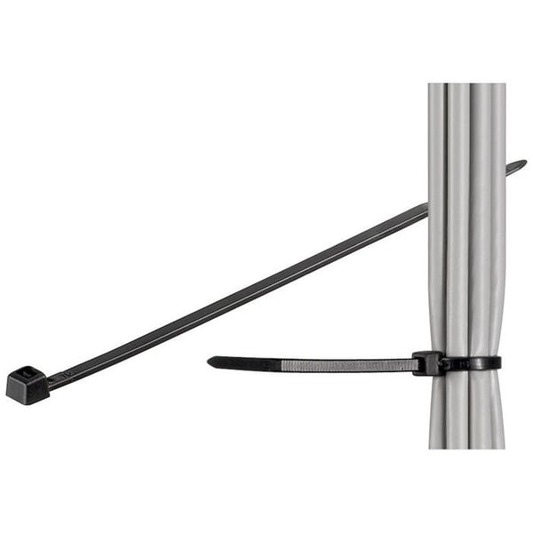 FIXPOINT väderbeständig nylonbuntband - paket med 100 - 200 x 2,5 mm svart