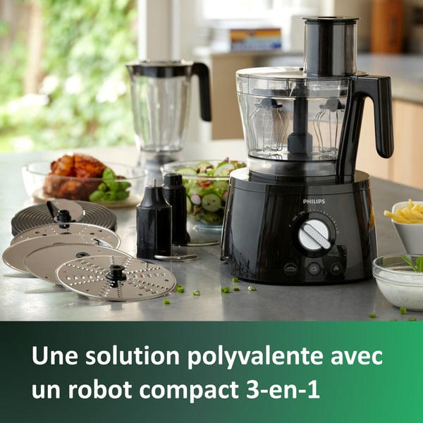 Robot køkken - PHILIPS - HR7776/90 - multifunktionel robot Serie 7000 - 1300W - 12 hastigheder - Sort