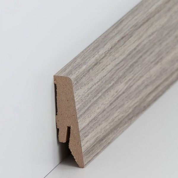 PROVISTON MDF-sockel 18 x 58 x 2500 mm valnöt för att limma, klämma, skruva &amp; spikbelagd MDF-kärna 25 meter | 10 stycken