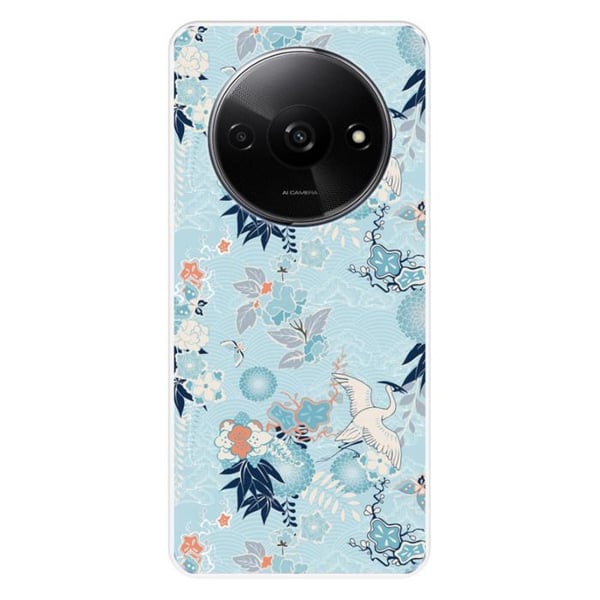 Silicone-fodral med tryck - 1001 fodral - Xiaomi Redmi A3 4G - Flerfärgad - Kimono-mönster - Halvhård