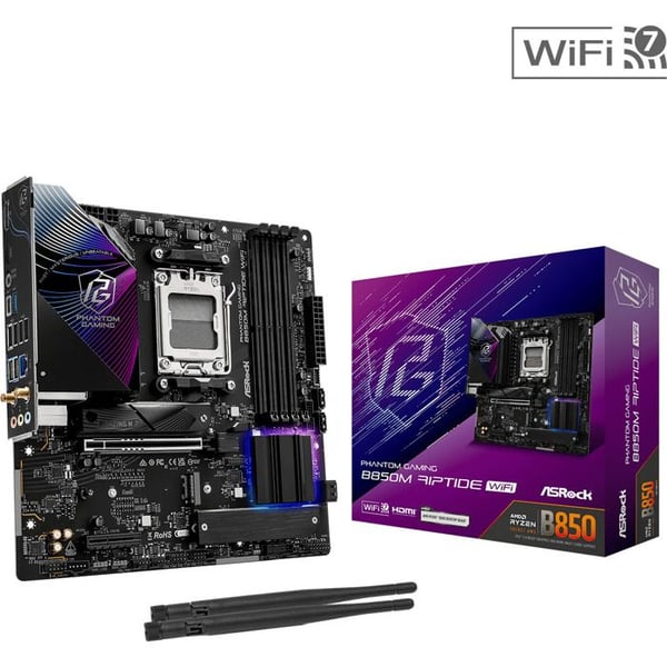 ASRock B850M Phantom Gaming Riptide WiFi (AMD AM5) Micro ATX