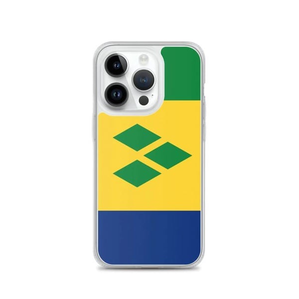 Telefonskal - PIXELFORMA - iPhone 14 Pro - Flagga Saint Vincent och Grenadinerna - Mjuk - Stötsäker