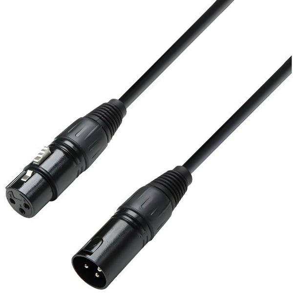 Adam Hall 3-stjärnig DMX-mikrofonkabel hane XLR-kontakt till hona XLR-kontakt Längd 3m