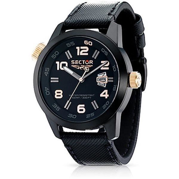 Klockarmband - Sektor - R3251202025 - Svart läder - 10 ATM vattentät - Quartz urverk