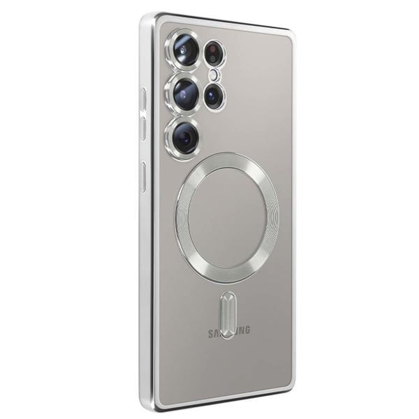 Komplett paket för Galaxy S25 Ultra Fodral, Glas, Laddare, Extern batteri, Hörlurar (6 delar) Mayaxess Silver