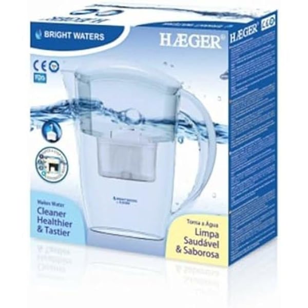 Vattenrenare - HAEGER - BRIGHT WATERS - 2,4 liter - 4 filtreringsnivåer - Vit