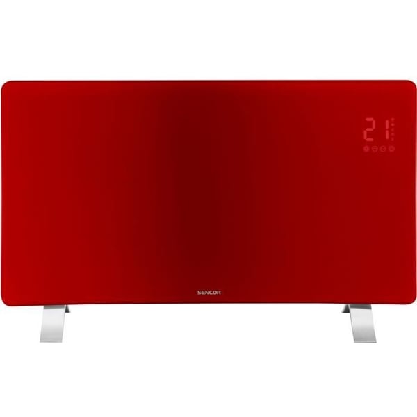Intelligent Wi-Fi-radiator i glas - SENCOR - SCF 4742RD - 2400 W - 2 niveauer - Termostat - Rød