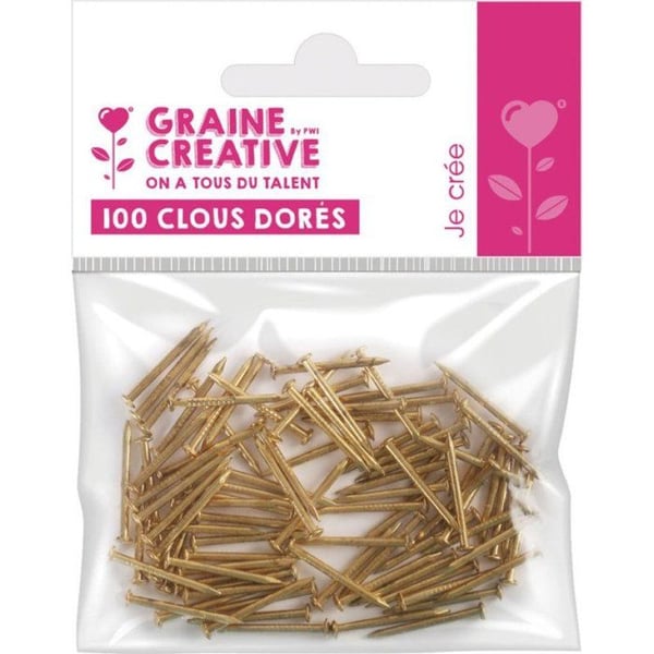 Graine Créative - Guldspik för String Art trådspänning x100