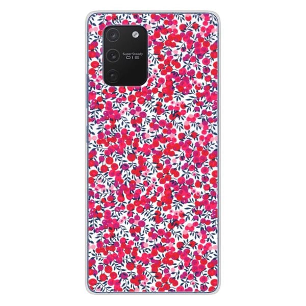 1001Coques - Silikonfodral kompatibelt med Samsung Galaxy S10 Lite - Liberty Wiltshire röd mönster - Originaldesign tryckt i Frankrike