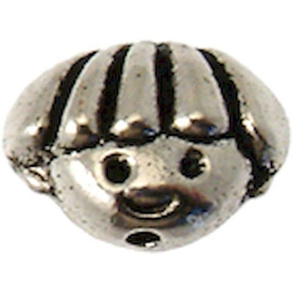 MégaCréa - Metallpärla pojke 12x9 mm Silverfärgad (10 stycken)