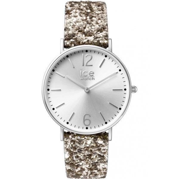 Klocka - Ice Watch - ICE MADAME - Läder Taupe - Glitter Silver - 3 ATM Vattentålighet