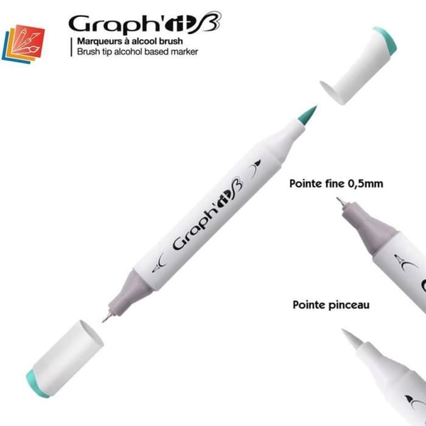 Alkoholpenna - GRAPH'IT - Penselpenna - Oupphörlig - Turkos
