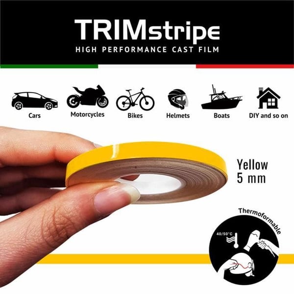 Självhäftande remsor - Trimband - Gul - 5 mm x 10 mt - GJUTT Vinyl - Multifunktion