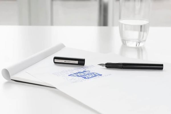 Fjäderpenna - FABER CASTELL - Skola+ - Kolförmörkelse - 6 Patroner - Spets i rostfritt stål