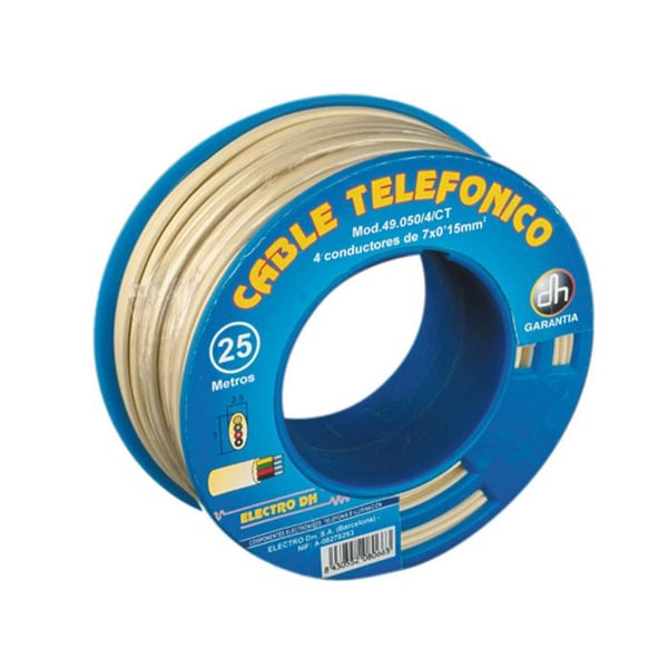 Kabelrulle för telefonkabel - ELECTRO DH - 49.050/4/4/M - Färg elfenben - 4 ledare