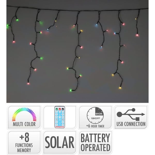 TENDA 240 LED ÅTERUPPLADDNINGSBAR, 889X52CM, FLERFÄRGAD