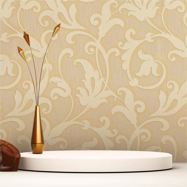 Barocktapet Nicolo M1-No.3764 Guldgul Klassisk Barock