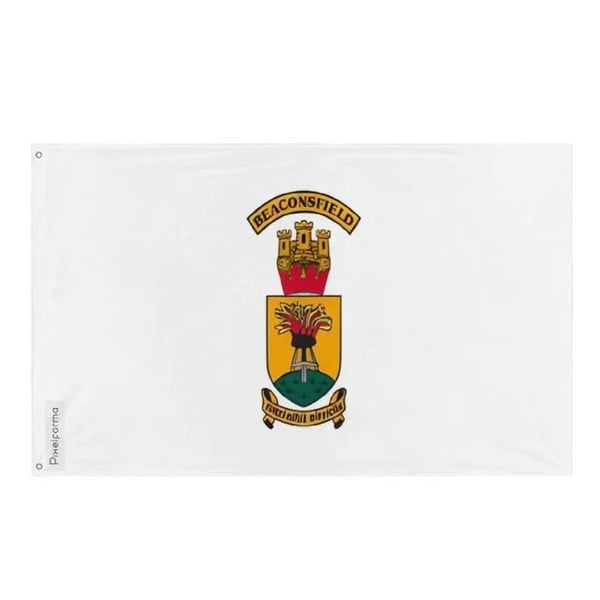 Beaconsfield-Flagga – 128 x 192 cm – Hållbar Polyester – 2 Metallöglor – Inomhus / Utomhus – Pixelforma