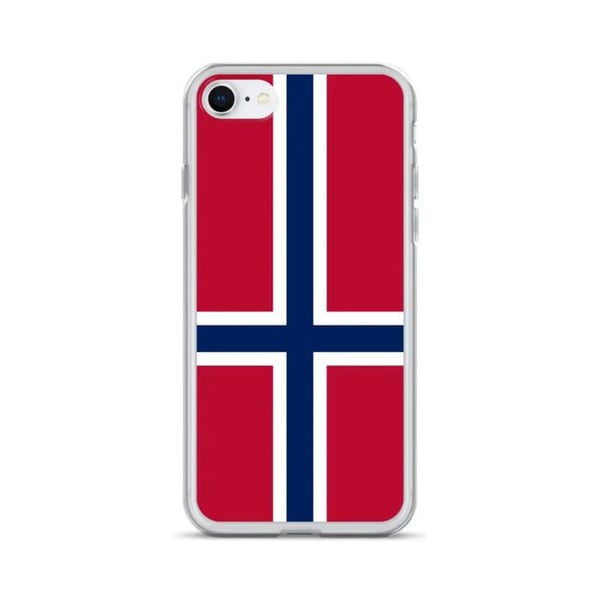 Telefonfodral – Norges Flagga – Kompatibel med iPhone SE – Mjuk Fodral – Stöttålig och Anti-Chock – Silikon – Pixelforma