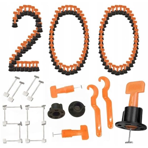 Kakelnivelleringskit - Utan märke - 200 klipp 50 pluggar - Lätt installation av kakel 3 till 16 mm