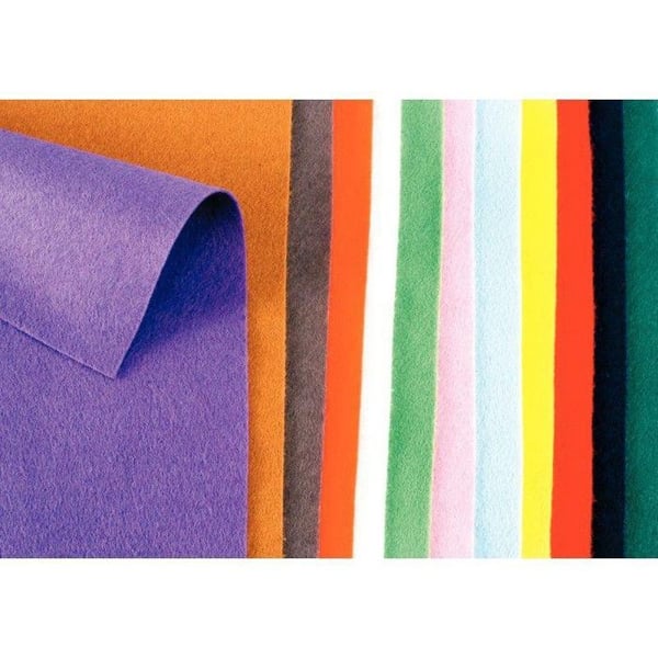 Filtmaterial - Blandad - 45x50 cm - Paket med 12 - 100% Viskos - Icke klibbig
