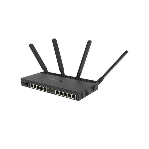 Mikrotik RB4011iGS+5HacQ2HnD-IN Dual Band (2,4 GHz / 5 GHz) Gigabit Ethernet trådlös router Svart