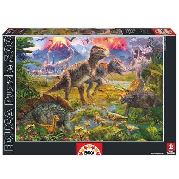 Djurpussel 500 bitar EDUCA - MÖTE MELLAN DINOSAURER