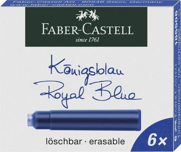 Fjäderpenna - FABER CASTELL - Skola+ - Kolförmörkelse - 6 Patroner - Spets i rostfritt stål