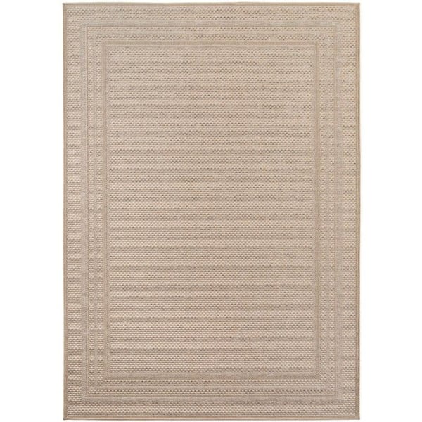 Beige utomhusmatta, väderbeständig och UV-beständig, kök, balkong, terrass, trädgård, vardagsrum och matplats, enfärgad