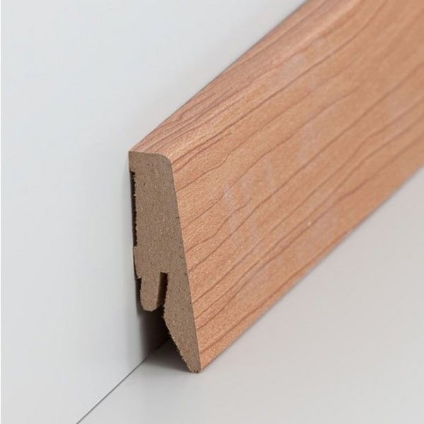 PROVISTON MDF-sockel 18 x 58 x 2500 mm körsbär att limma, klippa, skruva &amp; spikbelagd MDF-kärna 62,5 meter | 25 stycken