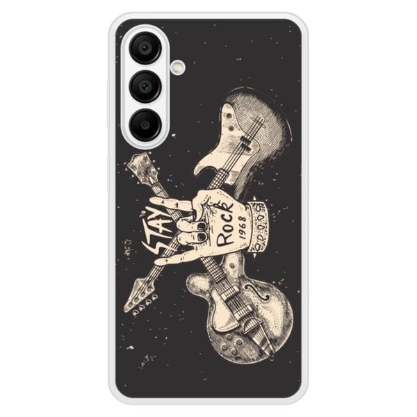 Coque i förstärkt silikon med tryck kompatibel med Samsung Galaxy A15 Stay rock