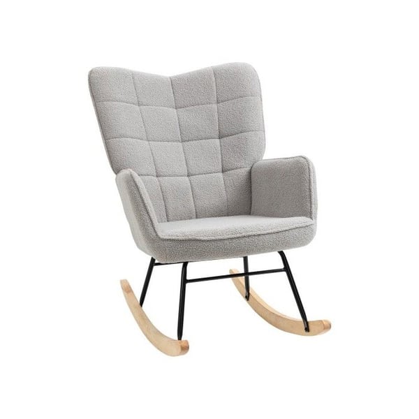 Afslapningsstol - MUVOE - Syriansk velour - Lys grå - Maks. belastning 120 kg - 71 x 92 x 101 cm