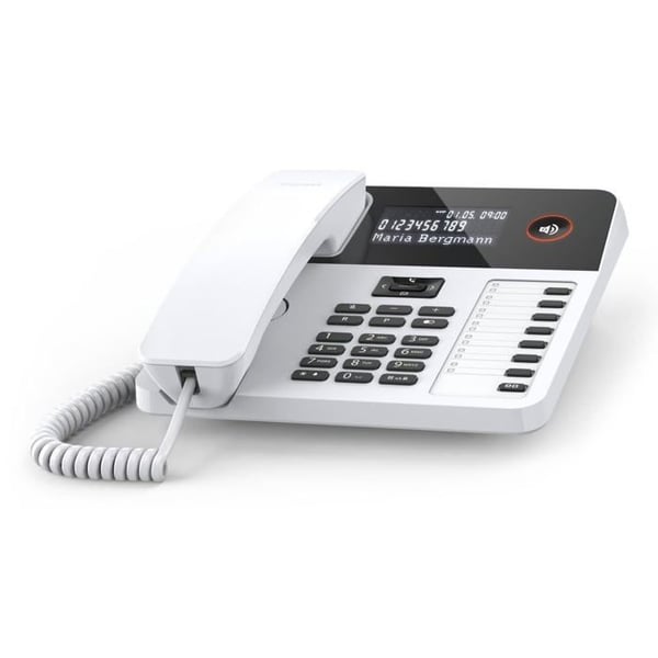 Vägg- och skrivbordstelefon - Gigaset - Desk 600 - LCD-skärm - Högtalartelefon - Vit