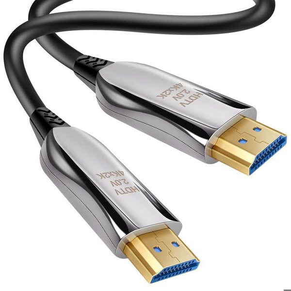 HDMI 2.0 till HDMI 2.0 Ultra HD 4K fiberoptisk kabel upp till 18Gbps 50m LinQ Svart