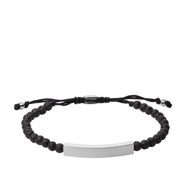 Armbands - FOSSIL - Stål och Svart Lavasten - Unisex - Svart - Vuxen