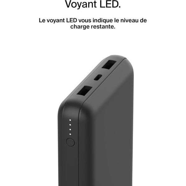 Extern batteri - BELKIN - 20 000 mAh - USB-A & USB-C - 15 W - Svart