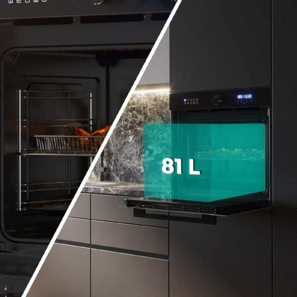 Cecotec Inbyggd Multifunktion 60 cm Bolero Hexa AF316000 Glas Svart A 3400 W, 81 L, 11 Funktioner med Airfryer Master