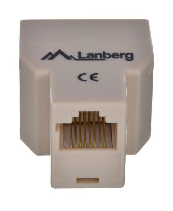 Switch - LANBERG - AD-RJ45-2RJ45-OU - Injektor - 2 portar - Nätverksplitter Beige
