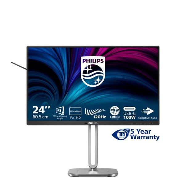 Philips Monitor PC 23.8" Full HD IPS 120Hz USB-C 4000 Series 24B2U4301/00 Grå