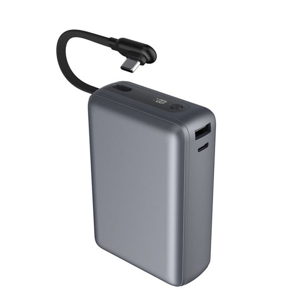 Power Bank - FORCE POWER - 20000mAh - 40W PD/QC - USB-A & USB-C - Inbyggd USB-C-kabel