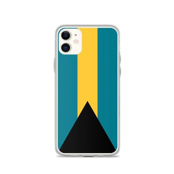 Mobilskal – Bahamas Flagga – Kompatibel med iPhone 11 – Mjuk Fodral – Slitstark och Stötsäker - Silikon - Pixelforma