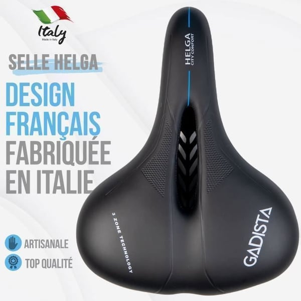 HELGA cykelsadel - GADISTA - Bekväm och handgjord i Italien - Patenterad 3ZONE-teknik