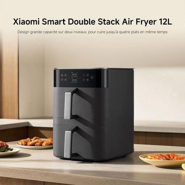 XIAOMI Air Fryer 12L - Dubbelzons oljefri friterare - 40 till 230 °C - 14 förinställda lägen - Smart programmering - 2800W