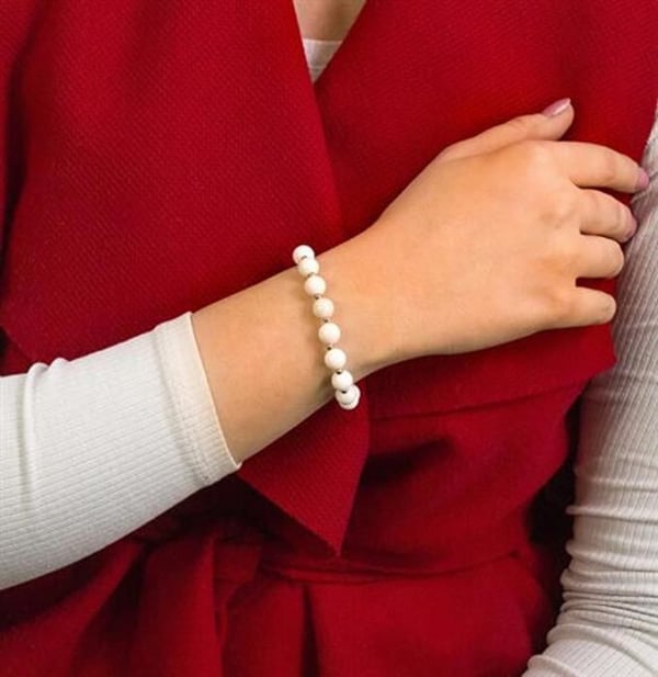Armband - BENETO - Mink31/17 - Vit Jade - Kvinna - Vuxen