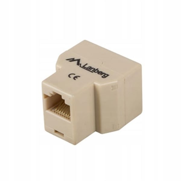 Switch - LANBERG - AD-RJ45-2RJ45-OU - Injektor - 2 portar - Nätverksplitter Beige