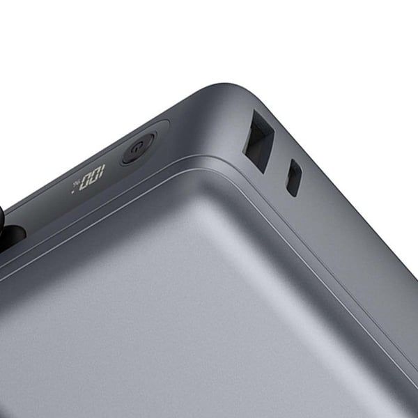 Power Bank - FORCE POWER - 20000mAh - 40W PD/QC - USB-A & USB-C - Inbyggd USB-C-kabel